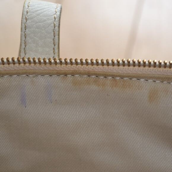 Fossil Tote Purse Black and White Exterior Pattern Tan Interior Fossil Bag - Picture 8 of 9